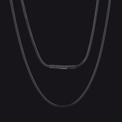 2mm Thin Snake Chain Stainless Steel Necklace for