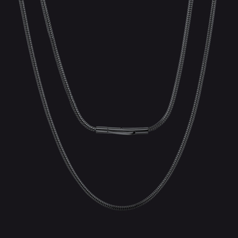 2mm Thin Snake Chain Stainless Steel Necklace for