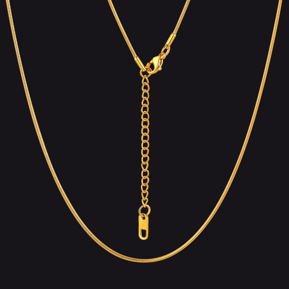 1.2mm Thin Snake Link Chain Necklace for