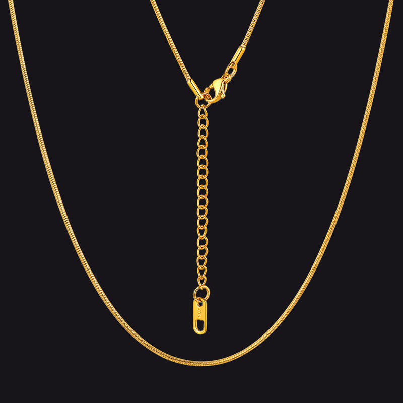 1.2mm Thin Snake Link Chain Necklace for
