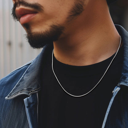 1.2mm Thin Snake Link Chain Necklace for