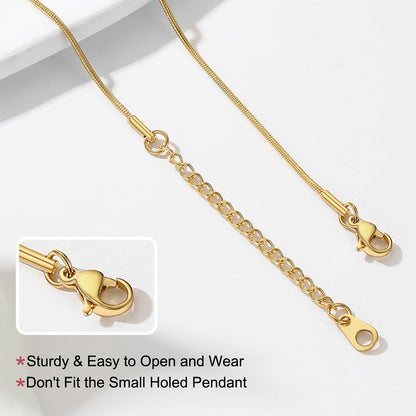 1.2mm Thin Snake Link Chain Necklace for