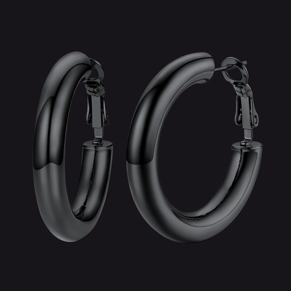 Chunky 5mm Hoop Earrings With Lobster Clasp for