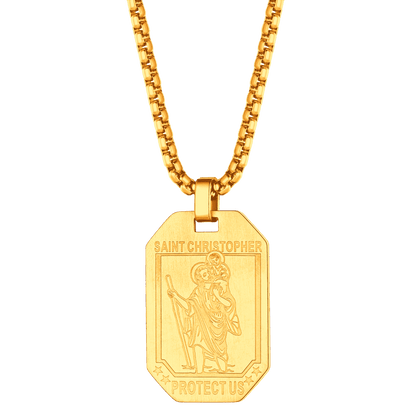 St. Christopher Dog Tag Necklace for
