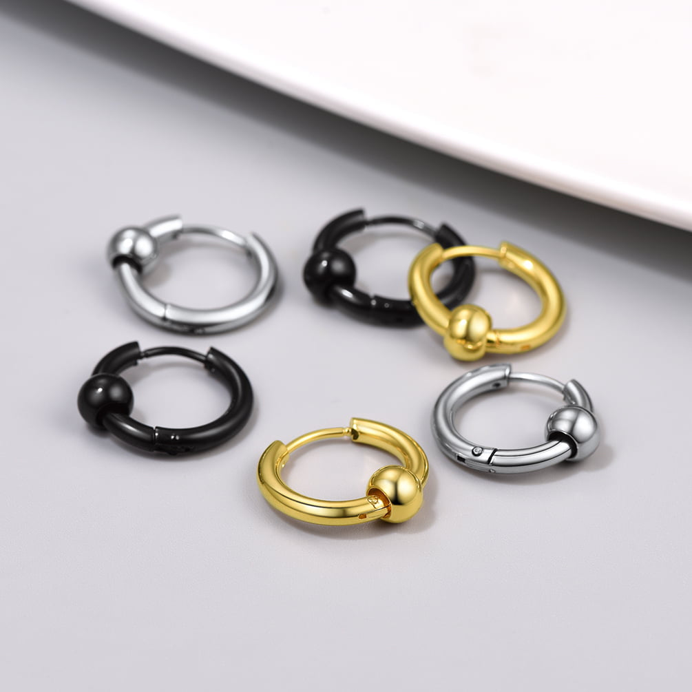 Samll Piercing Huggie Hoop Earrings Set for 3 Pairs
