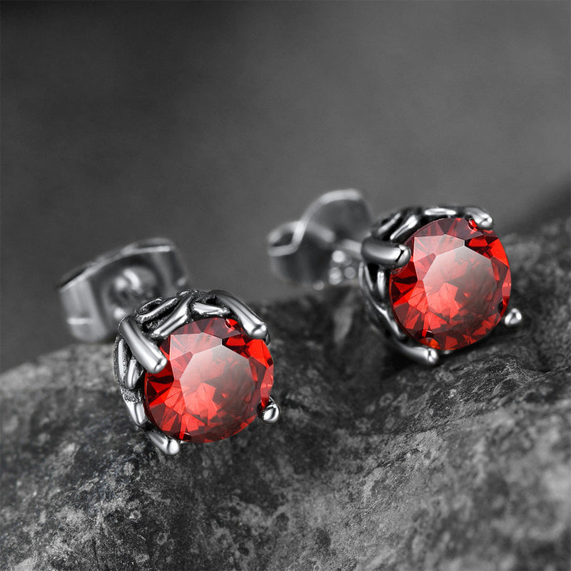 Celtic Ruby Stud Earrings for in Stainless Steel