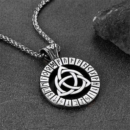 Celtic Knot Necklace With Viking Runes for
