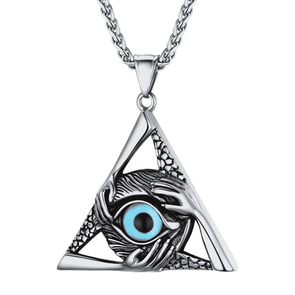 Triangle Third Evil Eye Necklace All-seeing Pendant