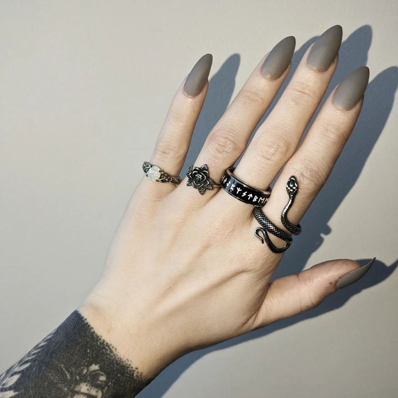 Rose Skull Stainless Steel Ring