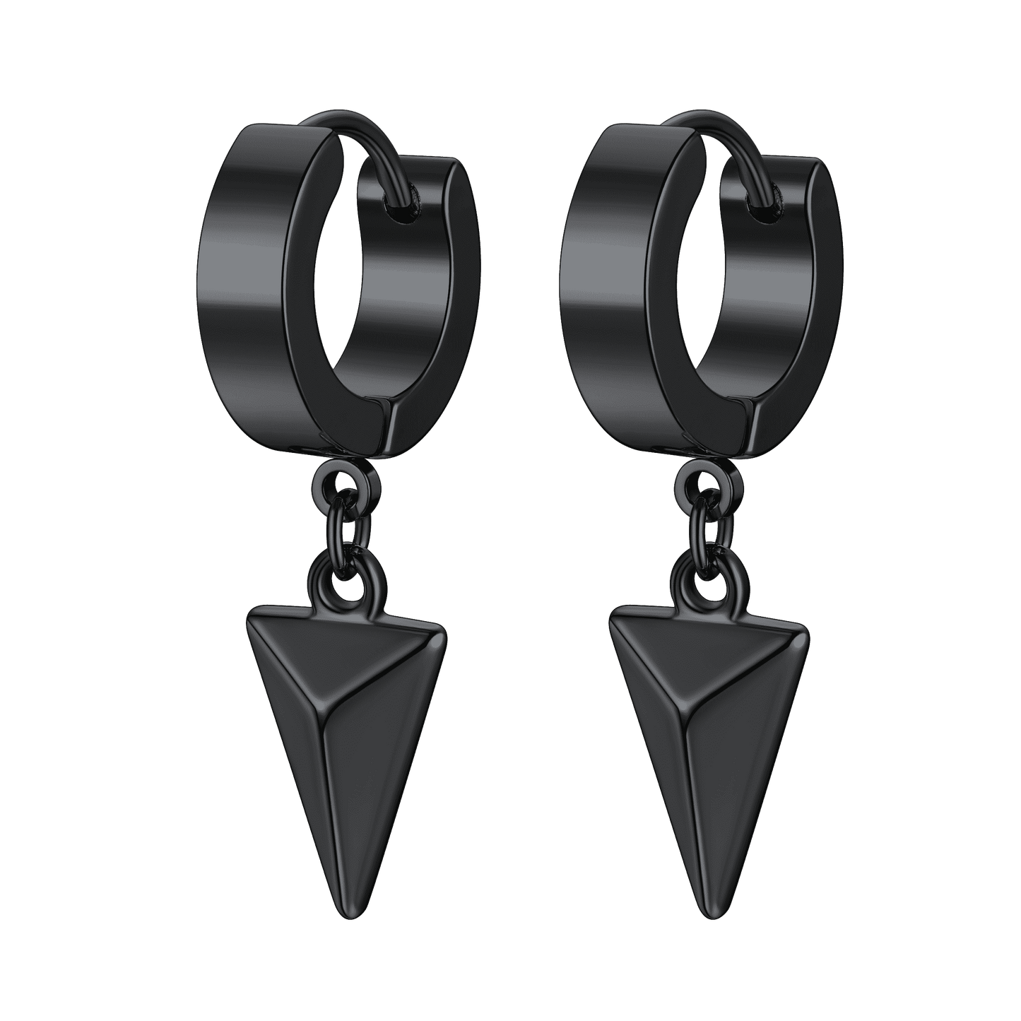 Flash Triangle Spike Dangle Hoop Earrings for