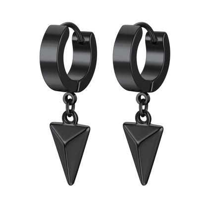 Flash Triangle Spike Dangle Hoop Earrings for