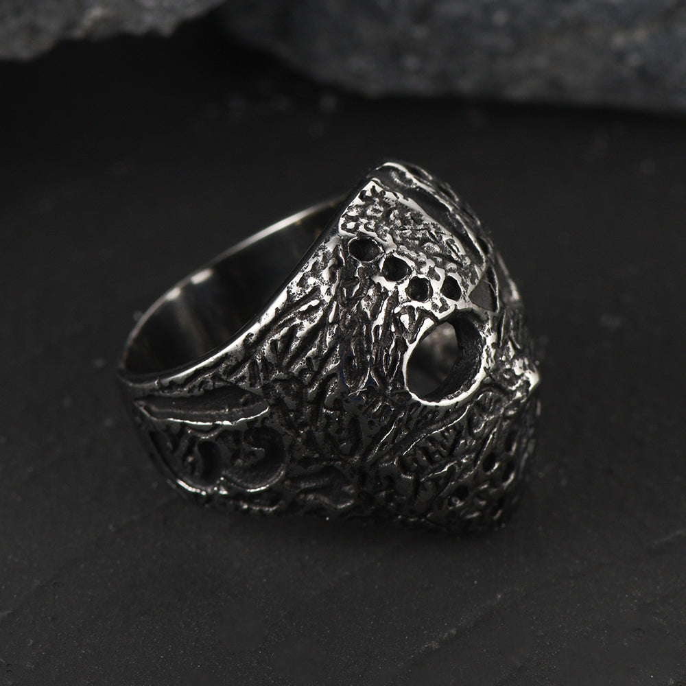 Gothic Jason Voorhees Mask Ring for