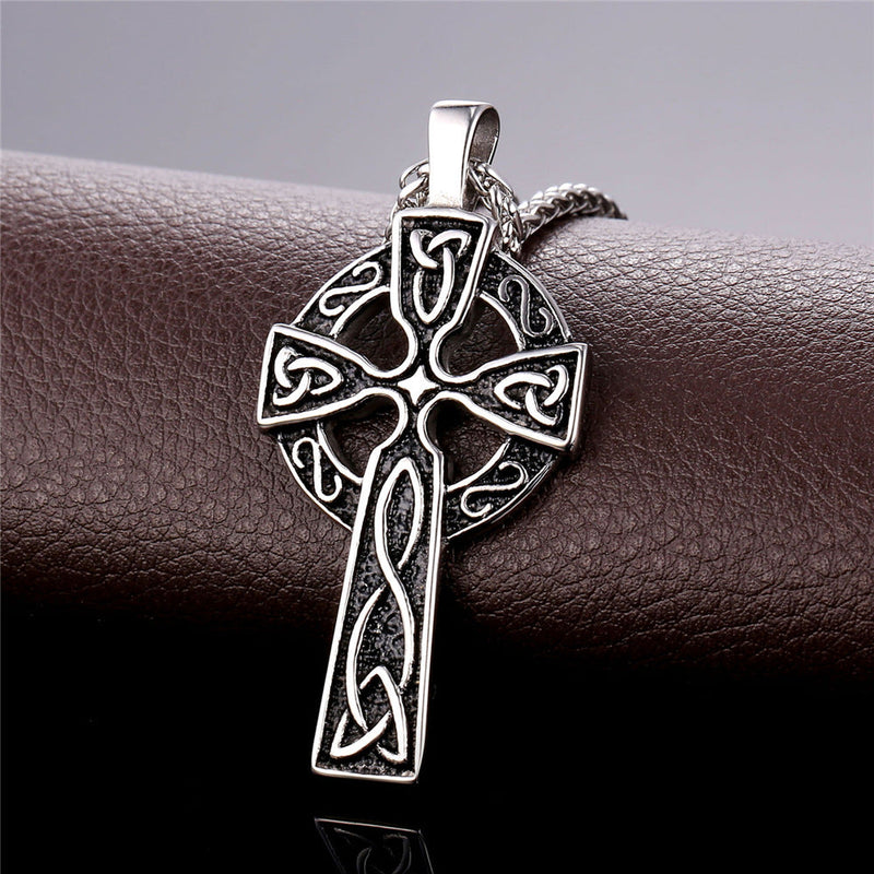 Large Celtic Cross Necklace Pendant for