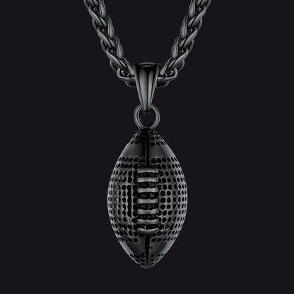 3d American Football Pendant Necklace for