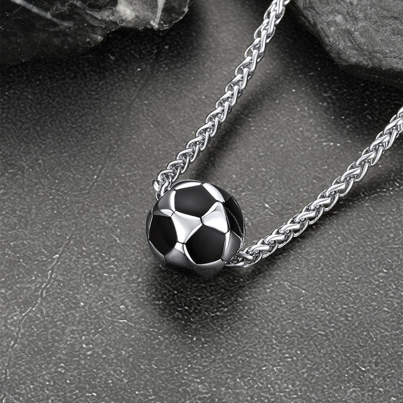 3d Soccer Pendant Sport Necklace for