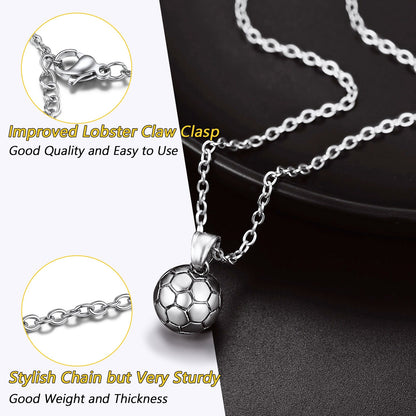 Soccer Pendant Necklace for Sport Fans and Player