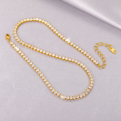 3mm Bling Cubic Zirconia Chain Necklace for