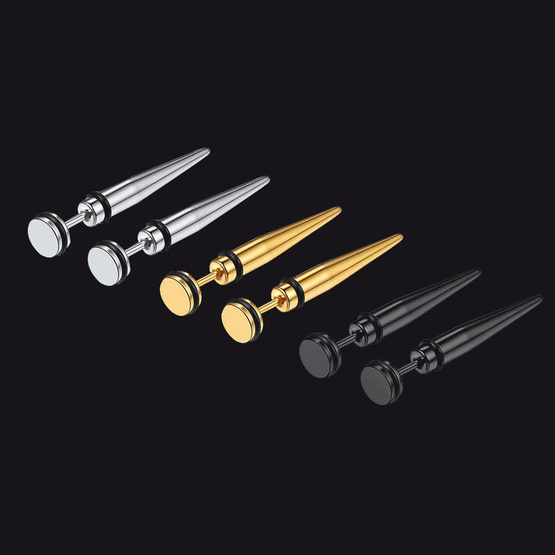 Punk Spike Stud Earrings for 3 Pairs