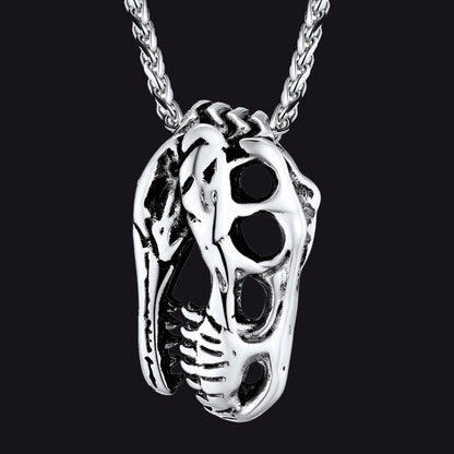 T-rex Dinosaur Skull Head Necklace Pendant for