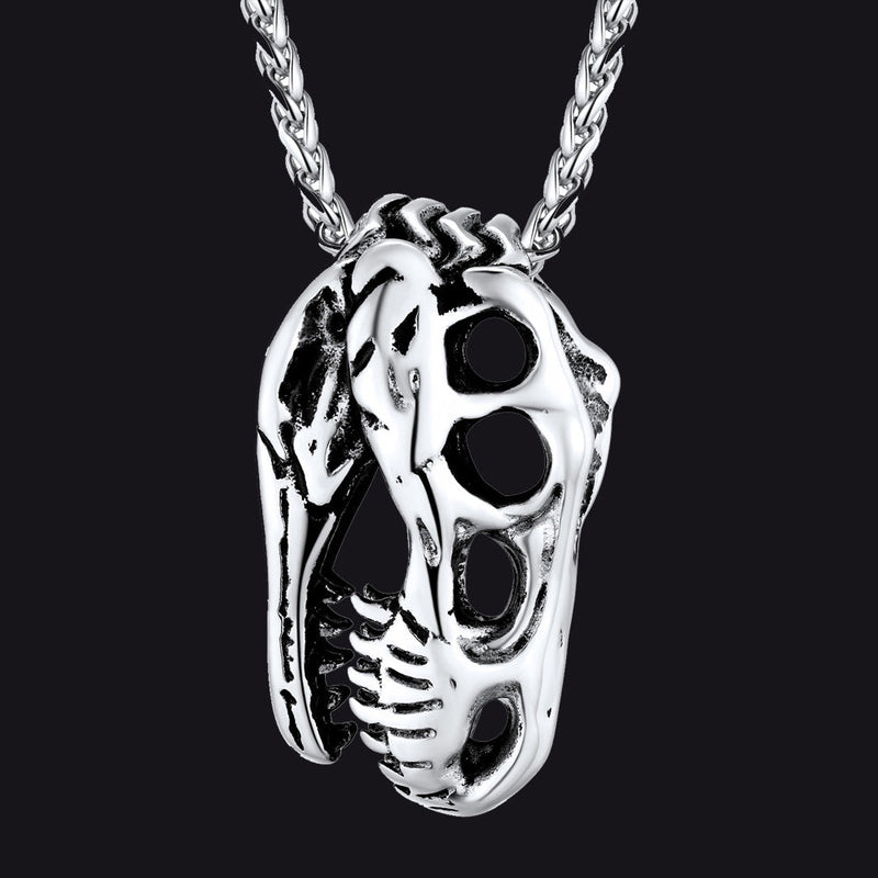 T-rex Dinosaur Skull Head Necklace Pendant for