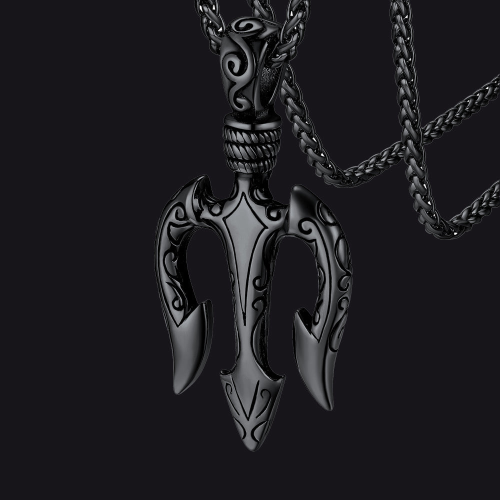 Poseidon Trident Necklace Ancient Greek Mythology Pendant