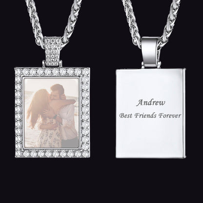 Customized Frame Picture Necklace Memorial Gift for