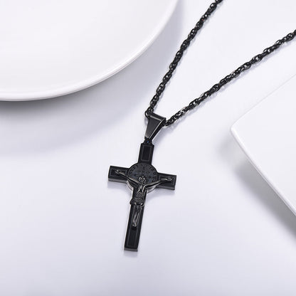 Catholic Saint Benedict Crucifix Cross Necklace for