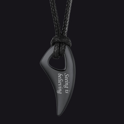 Norse Viking Wolf Tooth Spear Pendant Necklace for
