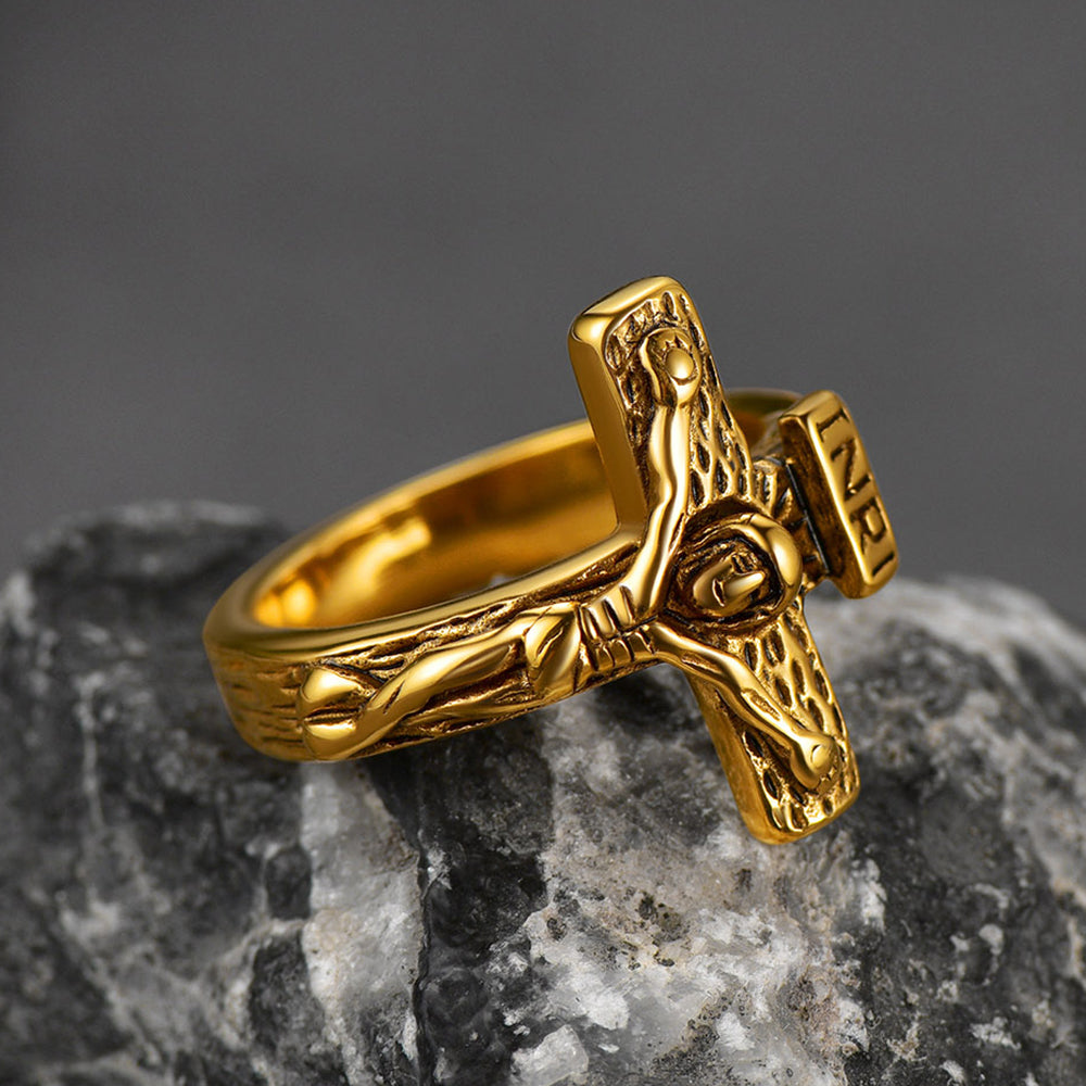 Christian Jesus Crucifix Cross Ring for