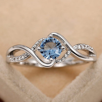 Infinity Blue Diamond Zircon Ring