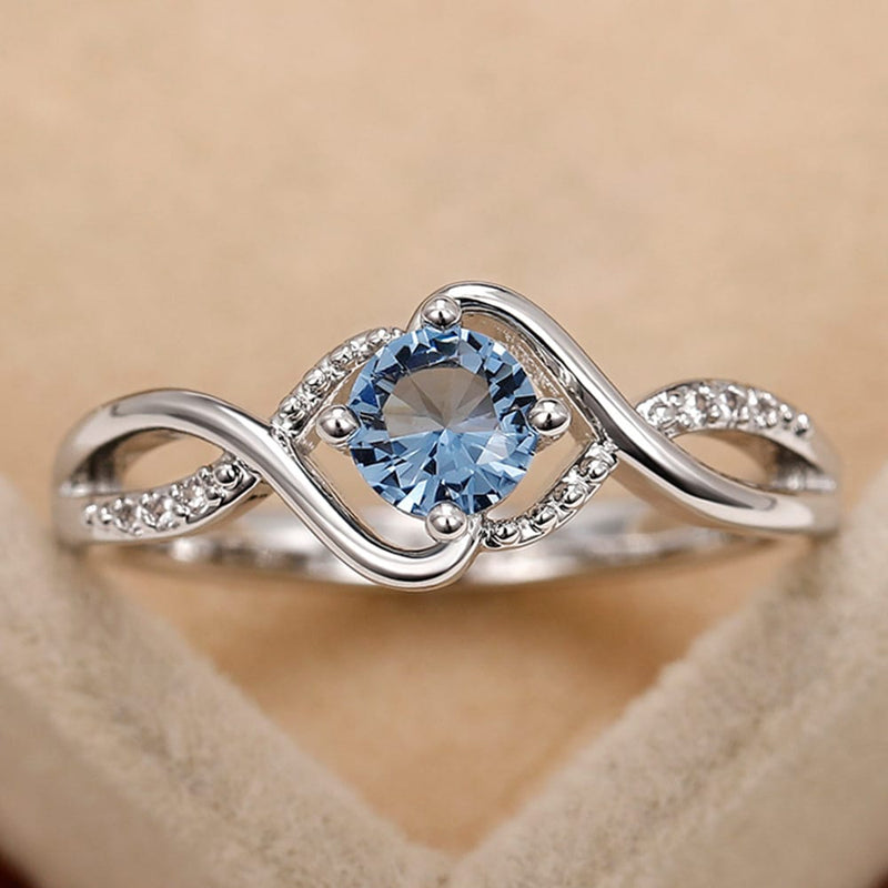 Infinity Blue Diamond Zircon Ring
