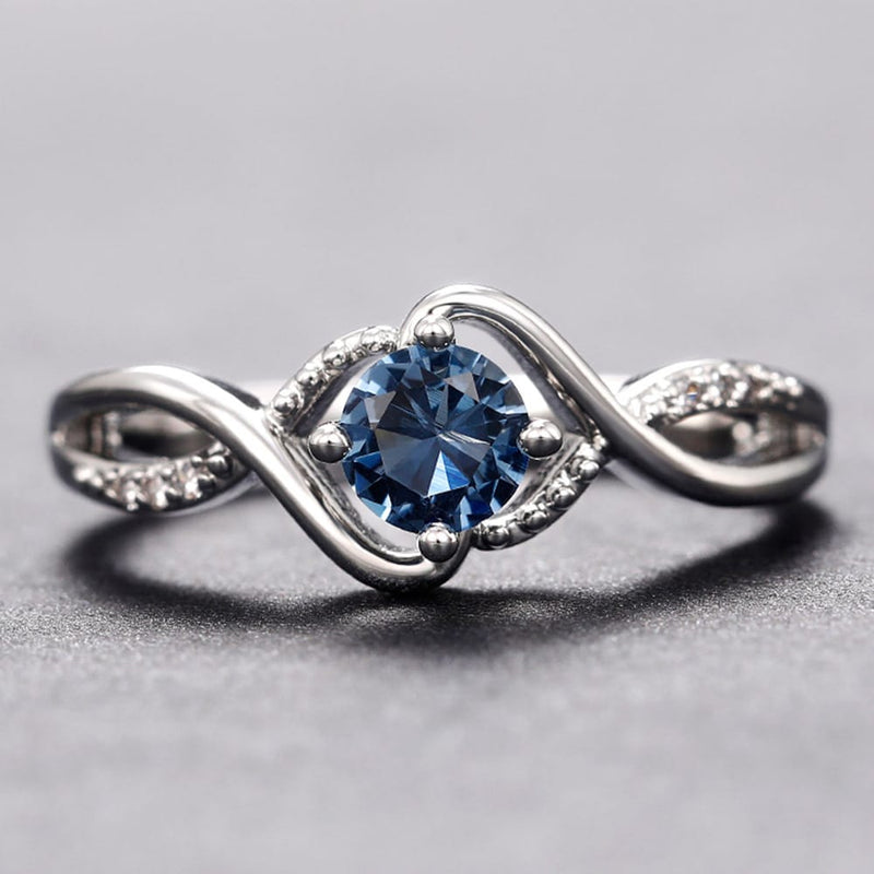 Infinity Blue Diamond Zircon Ring