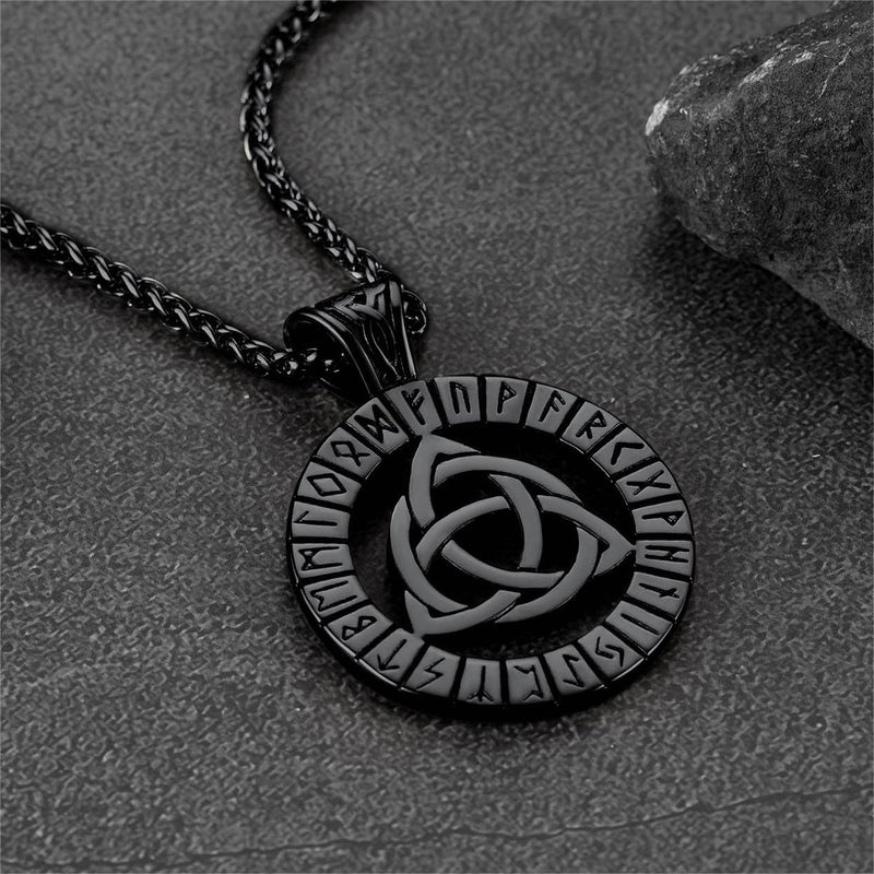 Celtic Knot Necklace With Viking Runes for