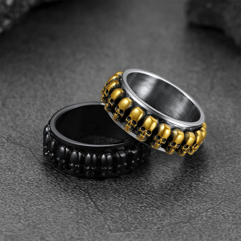 Gothic Skull Ring Anxiety Fidget Ring for