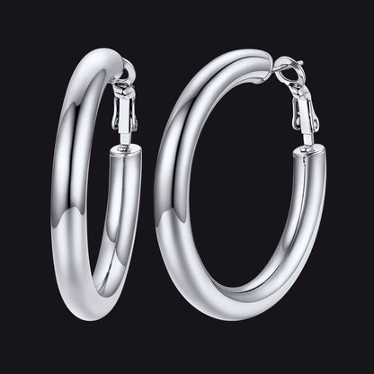 Chunky 5mm Hoop Earrings With Lobster Clasp for