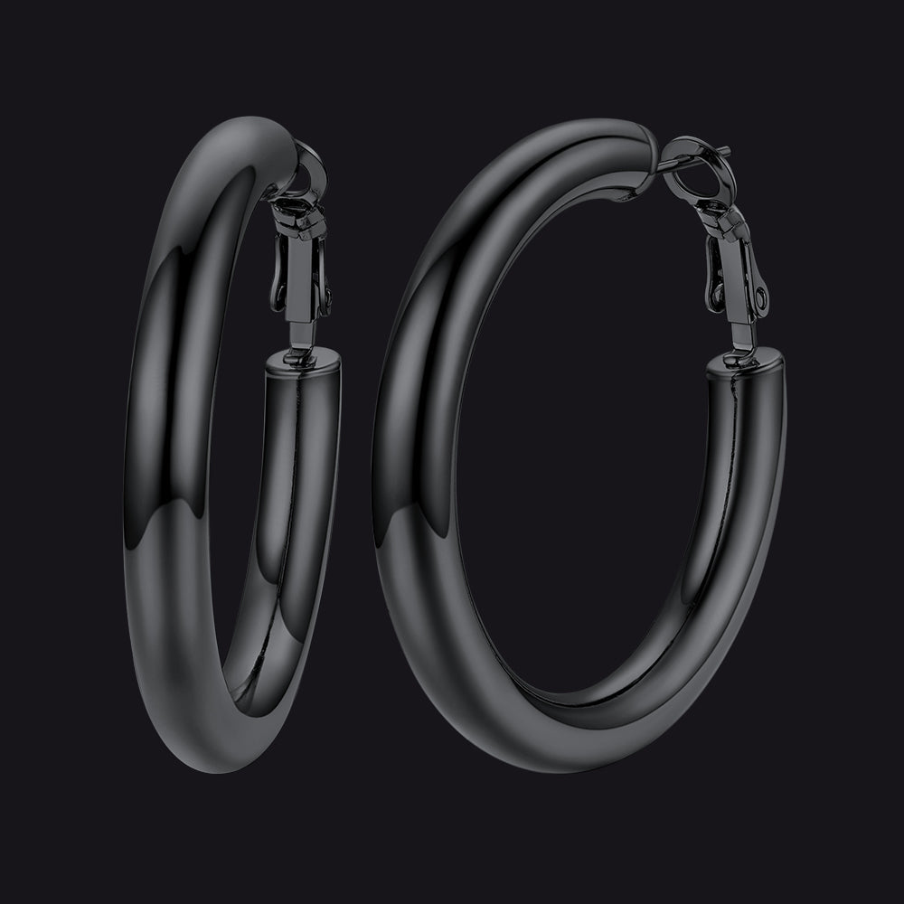 Chunky 5mm Hoop Earrings With Lobster Clasp for