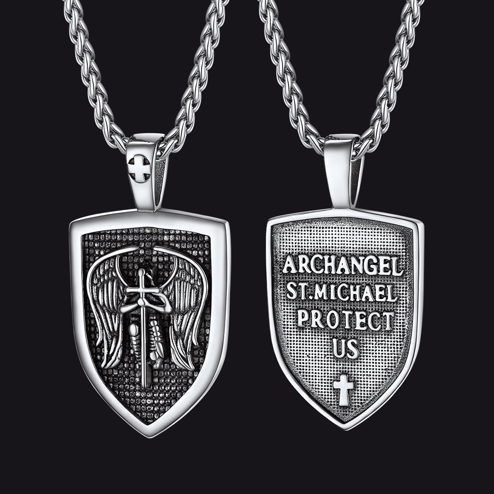 Oval Archangel Saint Michael Necklace Medal