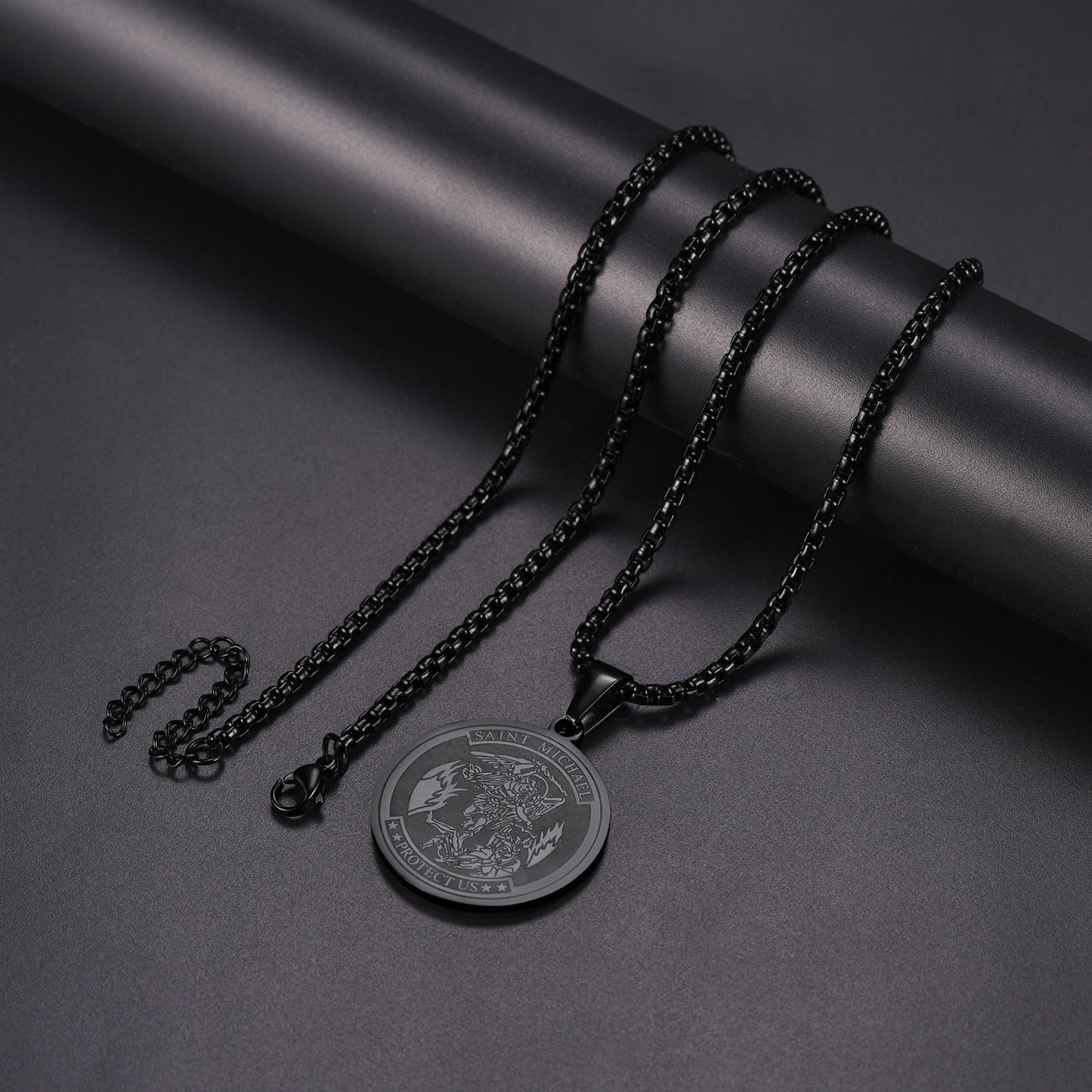 St. Michael Coin Necklace Medal Protection Pendant