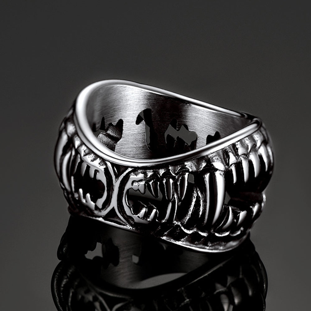 Gothic Punk Vampire Fang Teeth Ring for