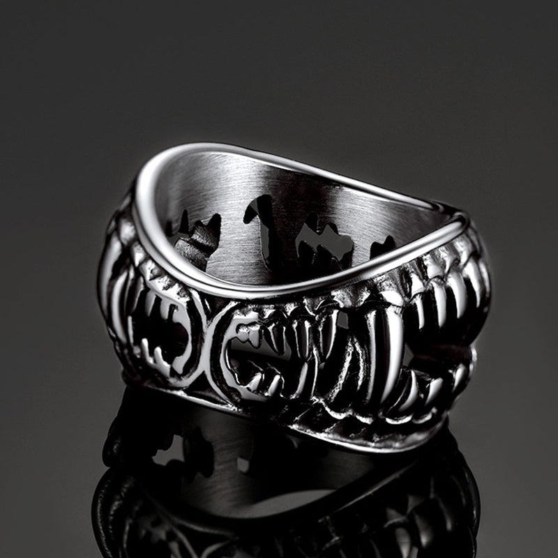 Gothic Punk Vampire Fang Teeth Ring for