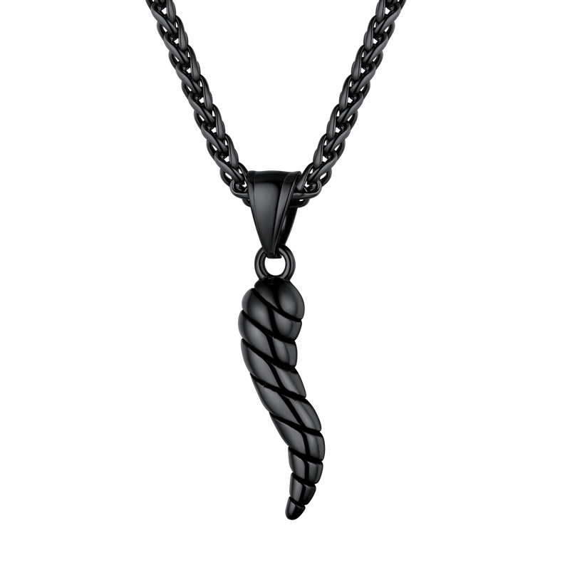Italian Horn Pendant Necklace Cornicello Amulet Talisman