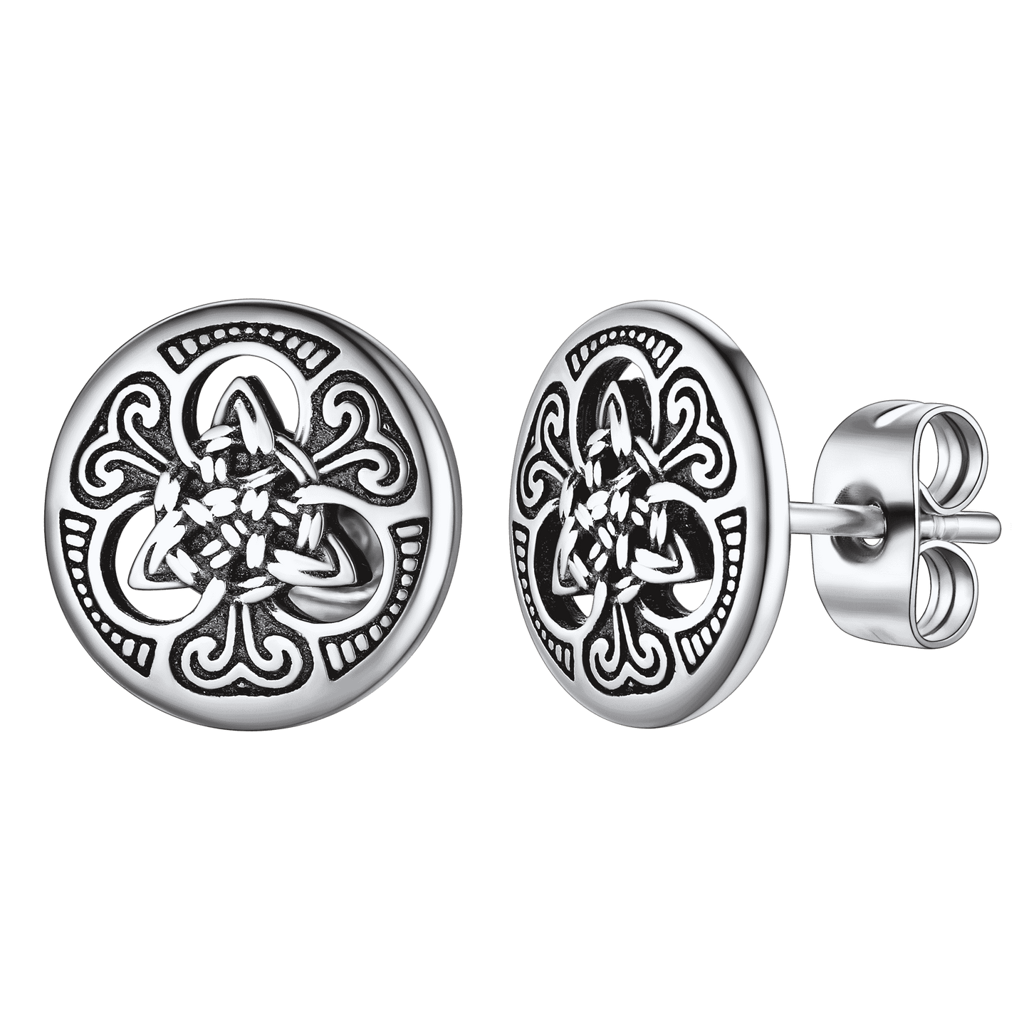 Round Irish Celtic Knot Stud Earrings for