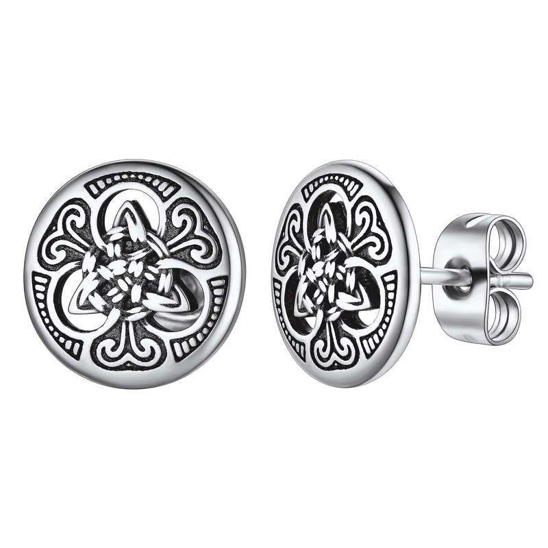 Round Irish Celtic Knot Stud Earrings for