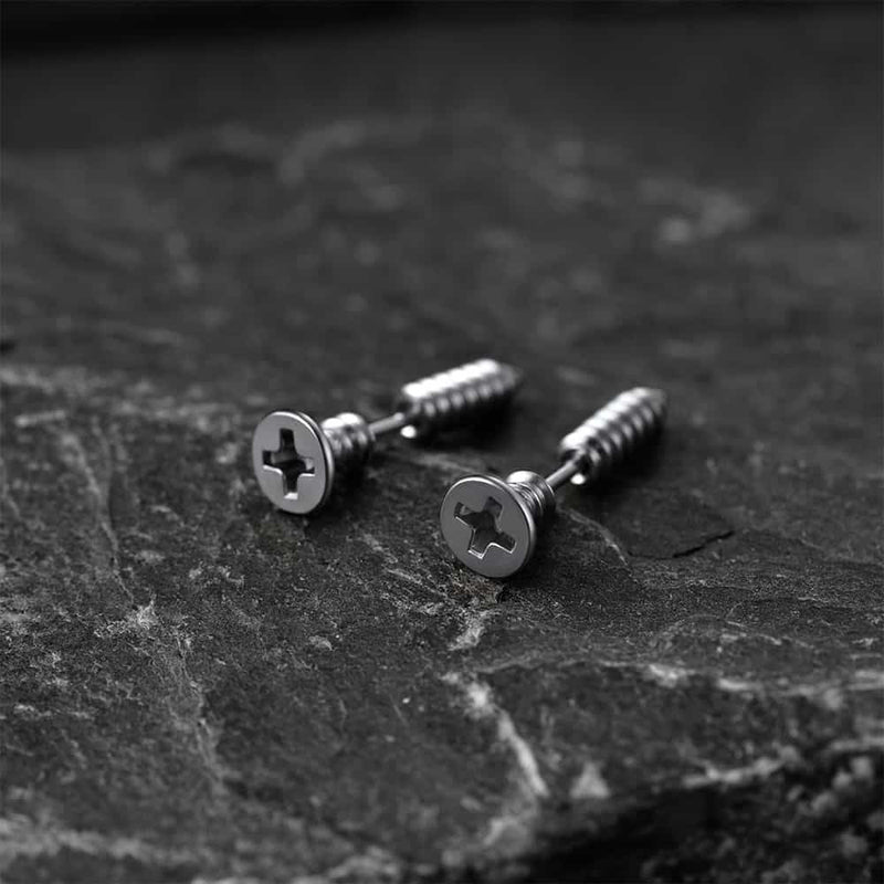 Screw Back Stud Earrings Set of 3 Pairs for