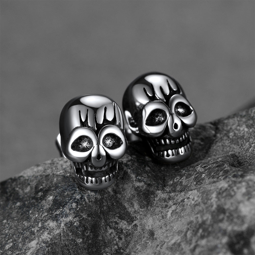Gothic Skull Stud Earrings for Halloween Gift