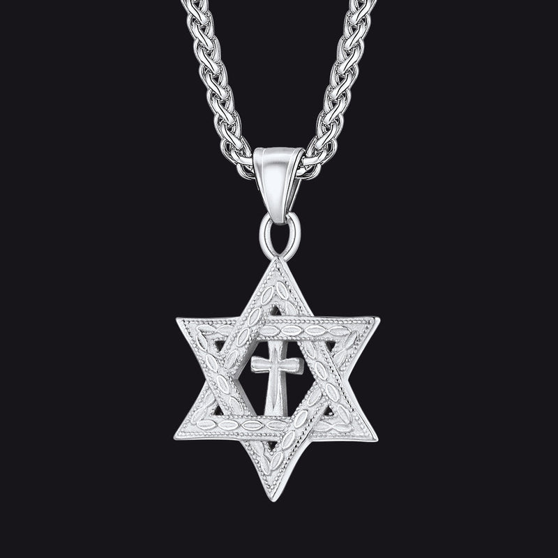Jewish Star of David Cross Necklace for