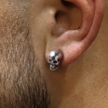 Gothic Punk Skull Stud Earrings for