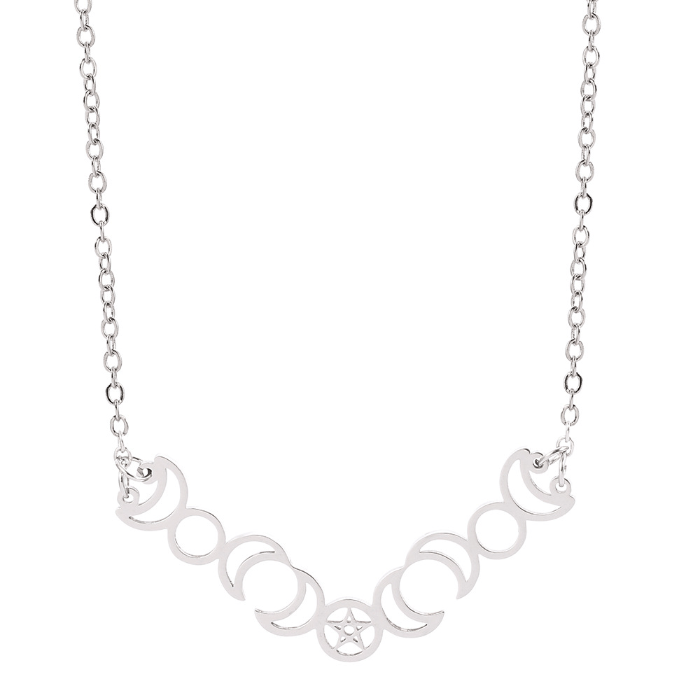 Pentacle Triple Moon Goddess Necklace