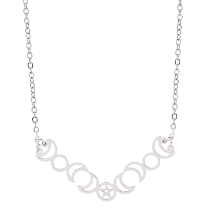 Pentacle Triple Moon Goddess Necklace