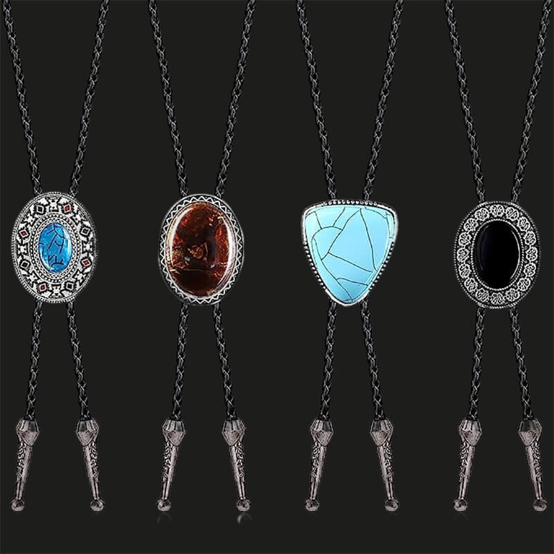 4 Pieces Gem-set Bolo Tie